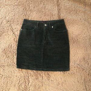 Green corduroy skirt